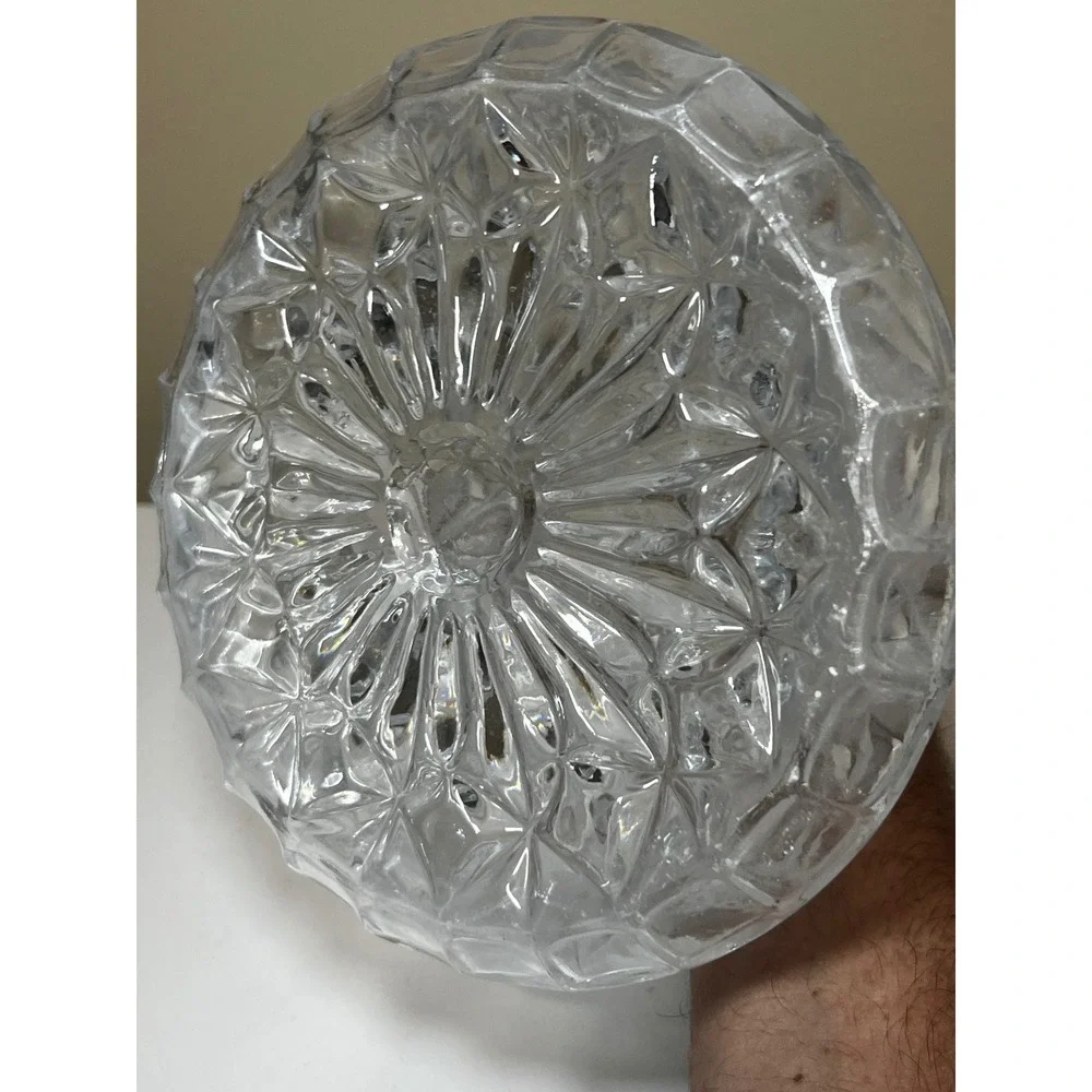 Vintage L.E. Smith Moon Stars Clear Glass Decanter Stopper Heavy 4.7 Lb MCM